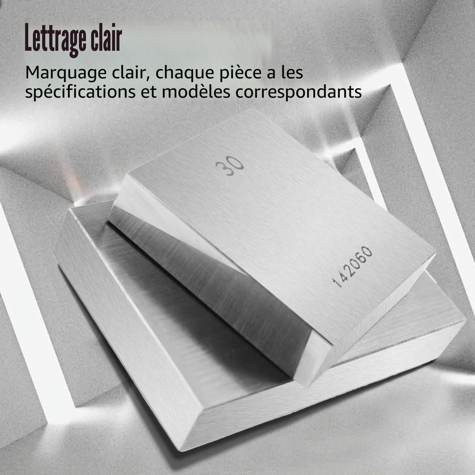 Lot de 32 blocs de mesure métriques en acier de haute précision pour tour de calibre 0 mesure 1,005-50 mm