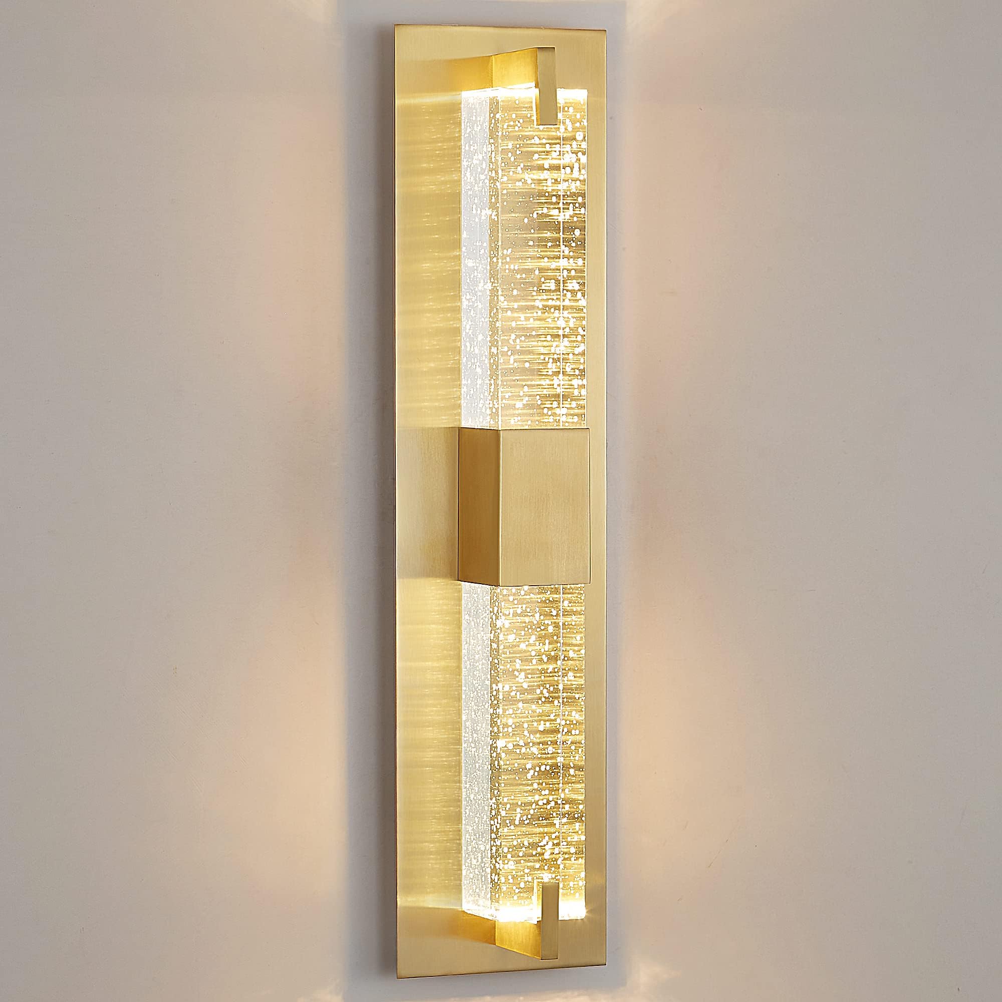 ADXEICE Bathroom Vanity Light Gold Wall Sconce 3000K Crystal Bubble
