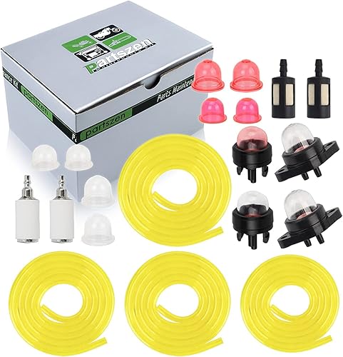 Tubo de manguera de gas de 4 tamaños y 4 pies para Poulan Homelite Craftsman Husqvarna - Soplador de motosierra con motor pequeño con filtro de