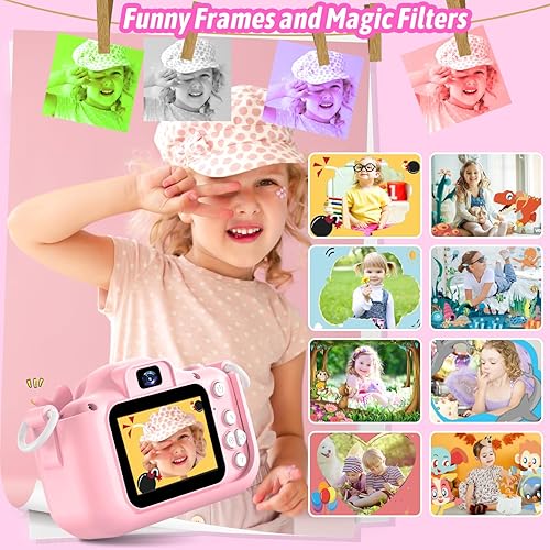 Miniatura 6 de Dwfit Cámara para selfie para niños, regalos de cumpleaños de Navidad para niños y niñas de 3 a 12 años, cámaras de video digitales HD para niños