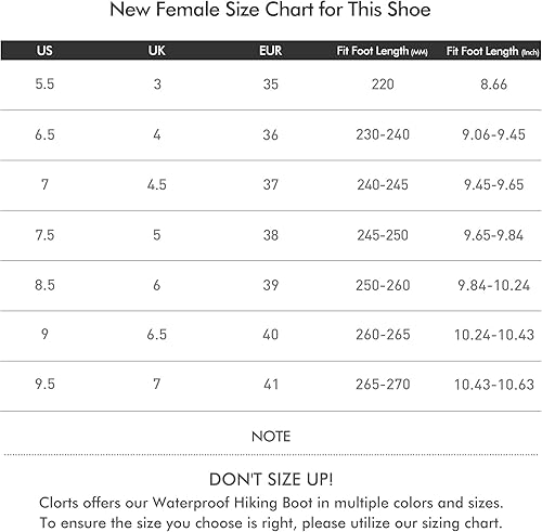 Miniatura 7 de Clorts Botas de senderismo para mujer, impermeables, ligeras, para senderismo, campamento, para exteriores, con agarre de alta tracción, 5.5