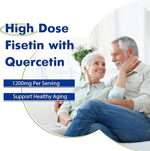 Miniatura 4 de Fisetina liposomal con quercetina suplementos de 1200 mg por porción, polifenoles de alta absorción antioxidantes para mujeres, hombres, sin OMG,