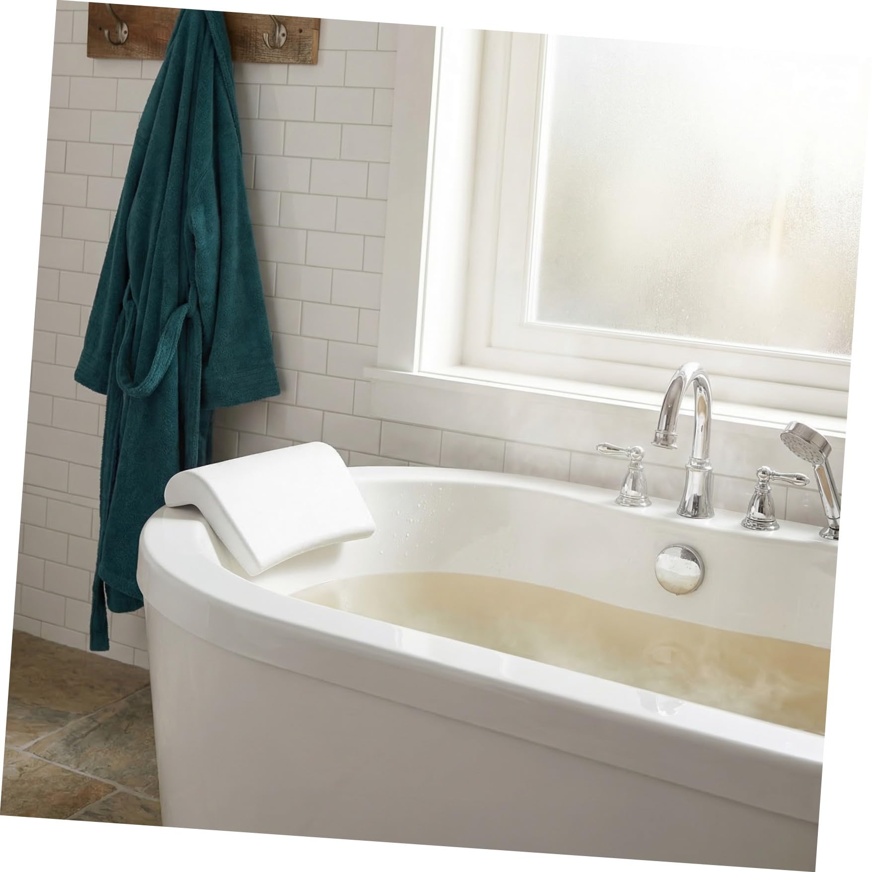 Gatuida Cuscino per Vasca da Bagno in PU con Ventose Antiscivolo Supporto Ergonomico per Collo e Schiena Adatto per Adulti e Accessorio Bagno Comfort Spa