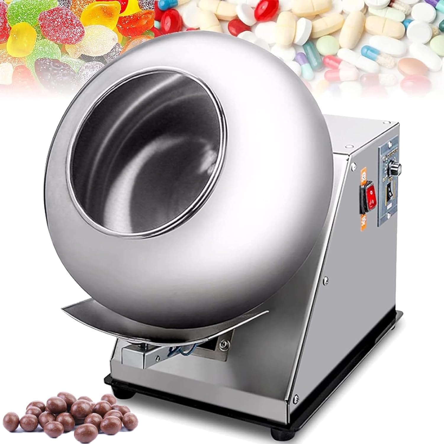 Maszyna Do Powlekania Cukrem, Automatyczna Maszyna Do Powlekania Tabletek, 2-5 Kg/h Polerowanie/powlekanie/na Sucho/okrągłe, Wnętrze Patelni Jest Gładkie Bez Śrub, Powlekarka Do Polerowania