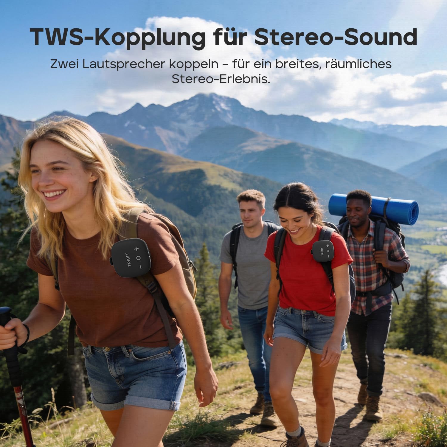 Tribit StormBox Micro 3 Bluetooth Lautsprecher mit 13W XBass Sound, Bluetooth 6.0, 24 Std., IP68 Wasserdicht, TWS, Fahrradlautsprecher mit Gurt & Magnetische Fixierung für Golf, Outdoor und Reisen
