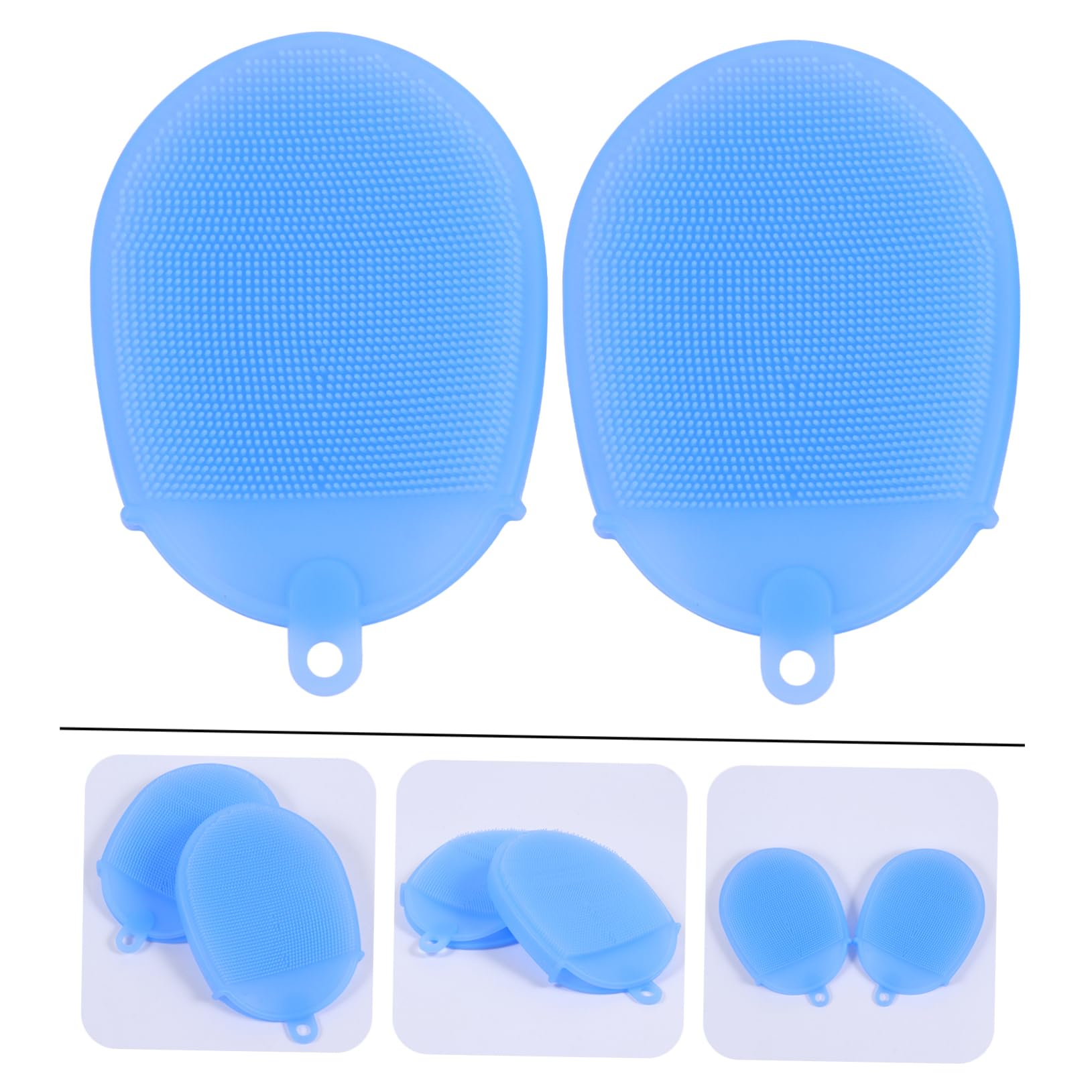 Cepillo de Baño de Silicona Azul, 2 Piezas para Limpieza Corporal | Masaje y Limpieza Profunda de Piel, Secado Rápido, Formato Compacto para Bolsa de Gimnasio