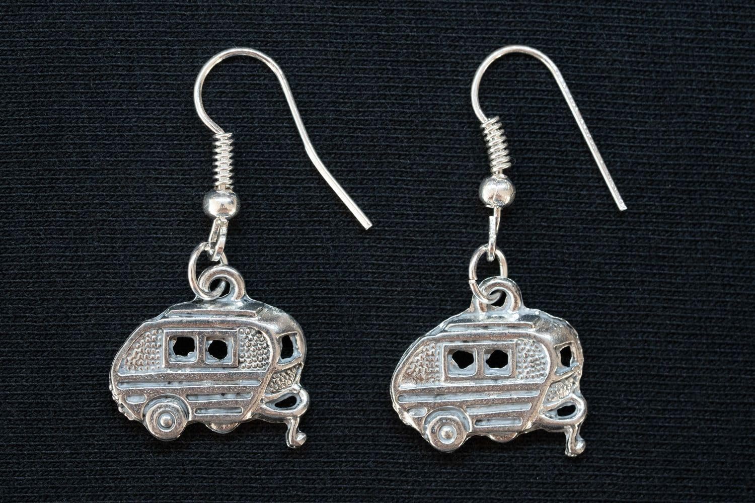 Miniblings Caravan Earrings Motorhome Vehicle Tents Camper Camping Silver - Handmade Fashion Jewelry - Silver Plated