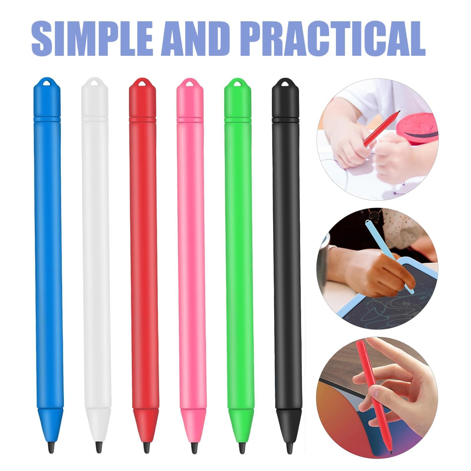6 PCS Penna per Pittura LCD,Stilo Per Tavoletta Grafica LCDm,Penna Da Disegno Stilo Per Pannello Lcd Plastica da Disegno Adatta per Tavolette da Scrittura LCD e da Disegno.