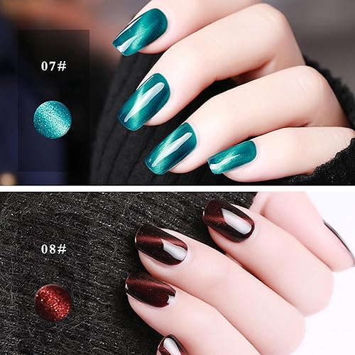 Miniatura 2 de Kit de esmalte de uñas de gel  Juego de esmalte de uñas de gel magnético ojo de gato, esmalte de uñas de gel UV LED, juego de regalo de manicura