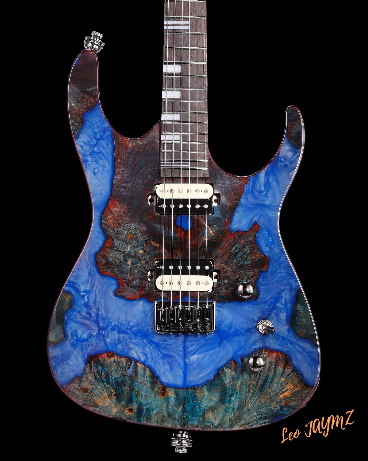 Leo Jaymz Electric Guitar Deluxe Hurricane Series, Roasted