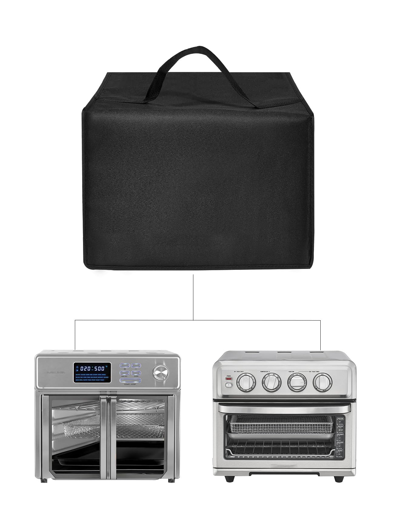 KronosRising Air Fryer Cover Waterproof Dustproof UV-Resistant Case Compatible with Cuisinart Air Fryer TOA-70/for Kalorik MAXX Digital Air Fryers Oven AFO 46045 SS,26 Quart(Black)