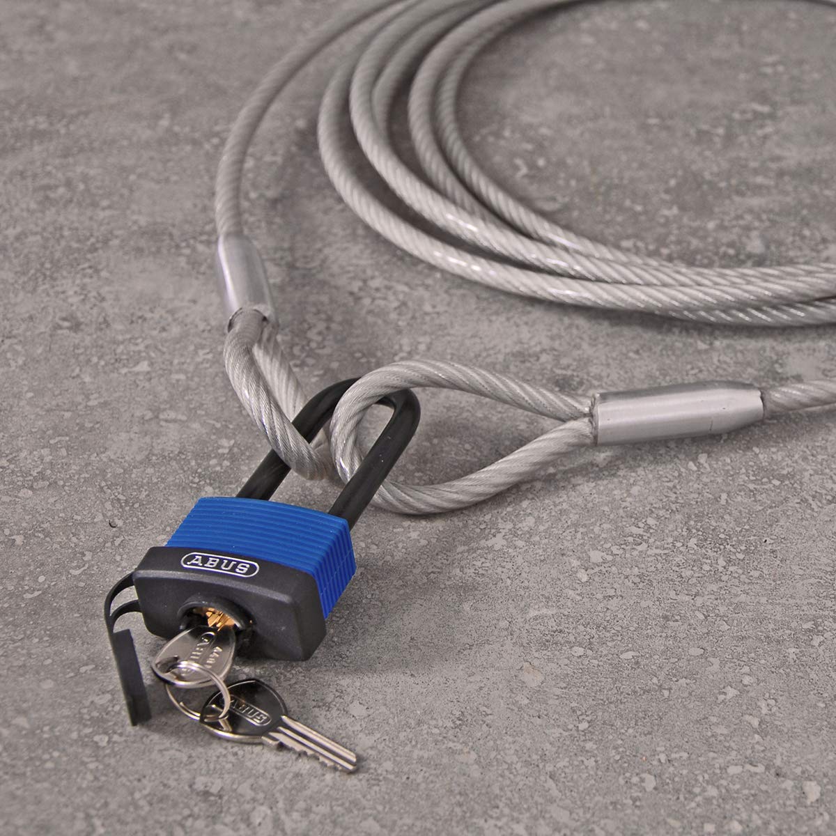 Câble à passants, câble en acier avec cadenas ABUS [1 m – 50 m] – Câble à passants, câble antivol | Épaisseur : 6 mm (4 à 6) | Longueur : 4 m