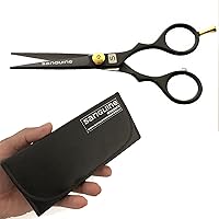 Sanguine Professional Japanese Mustache & Beard Trimming Scissors - Razor-Sharp 5" Steel + Case, Comb, Tip Protector