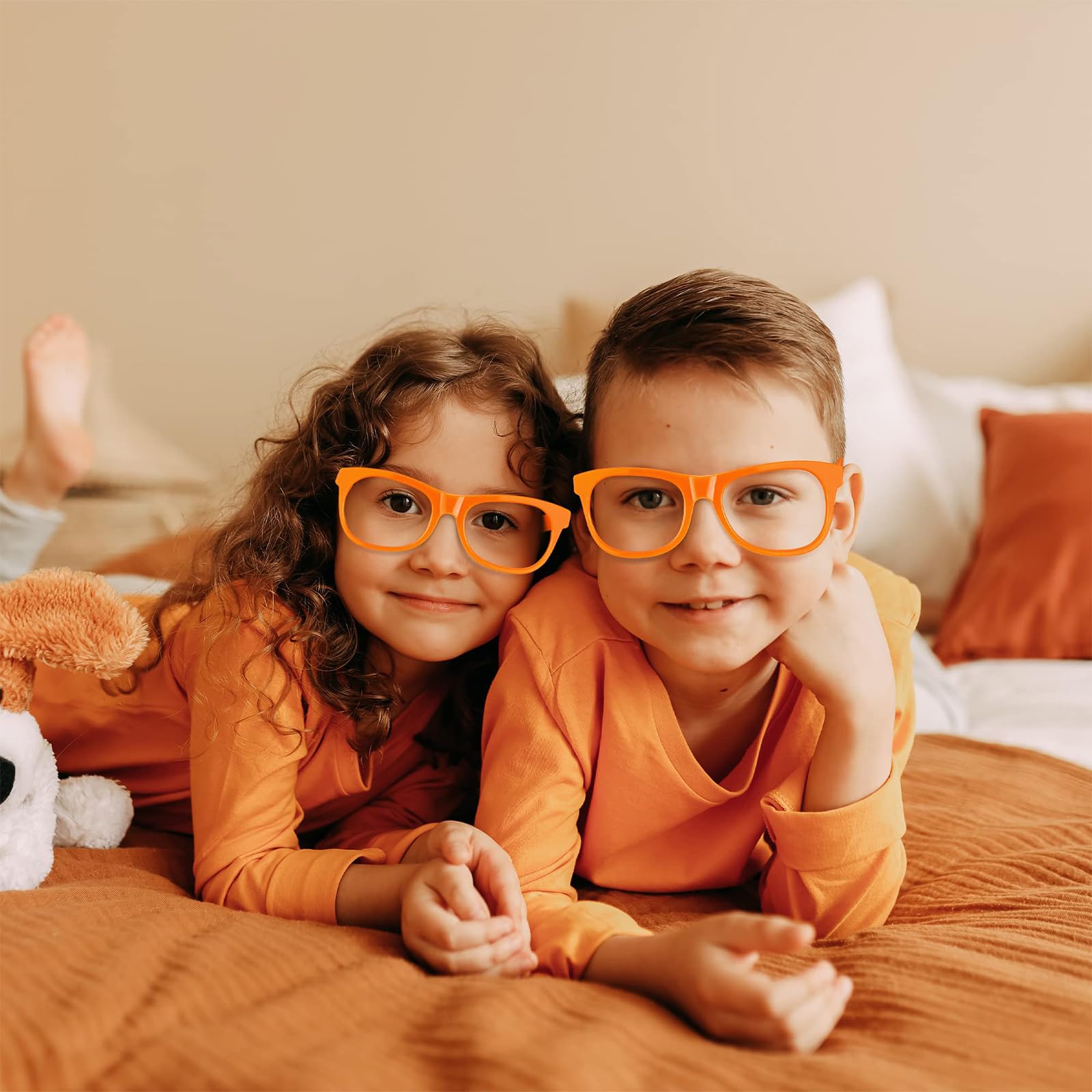 Pomarańczowe oprawki do okularów, bez soczewek, dla dzieci, do udawania, ultralekkie upominki na imprezę, okulary przeciwsłoneczne dla dzieci, dorosłych, cosplay, akcesoria kostiumowe, 16