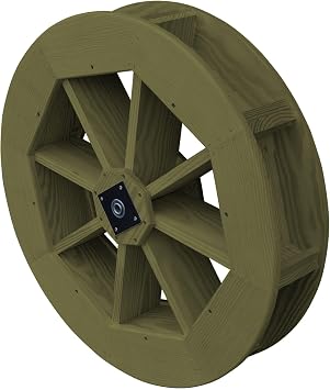 Pressure Treated Pine Water Wheel Linden Leaf, 30"