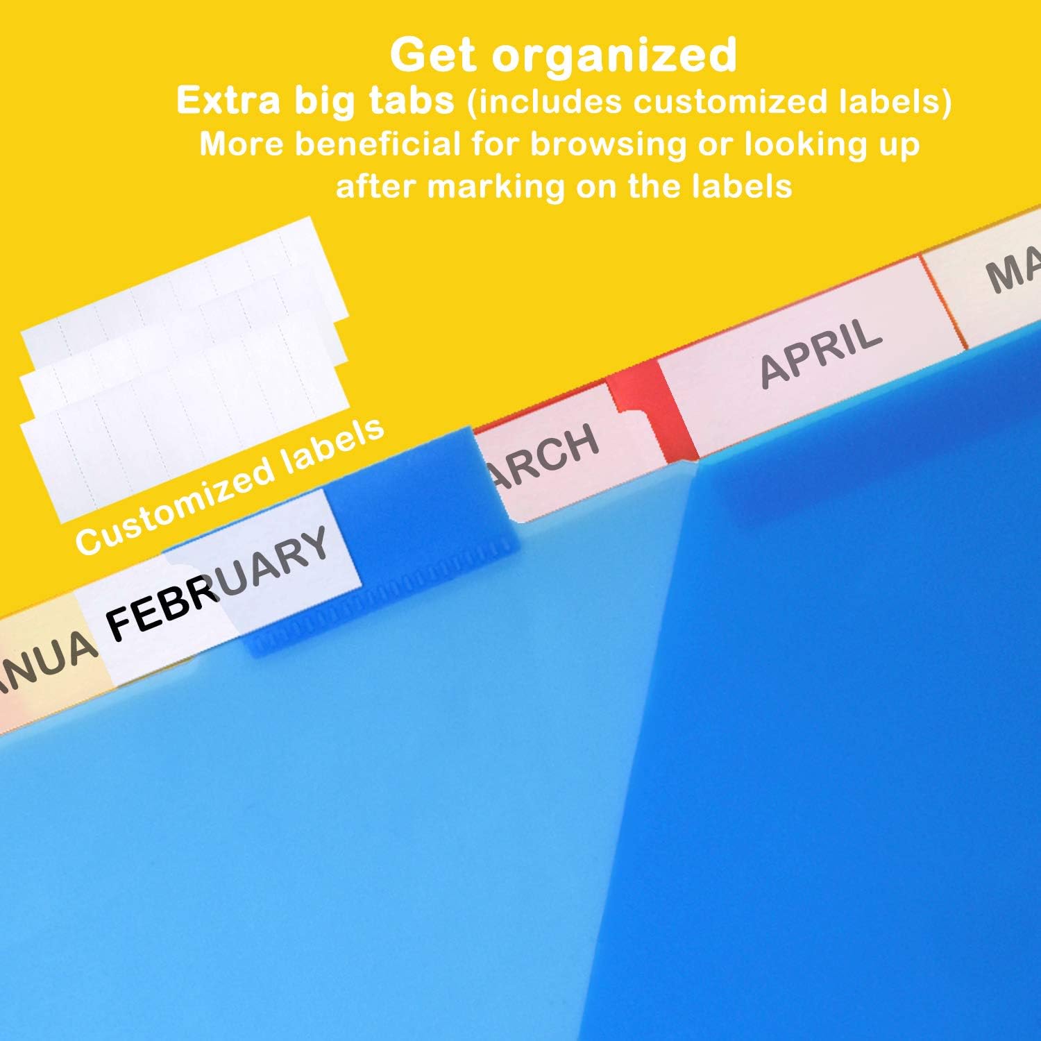 8-Tab Pocket Dividers-3Sets&Telescoping 3 Ring Binder-12PCS