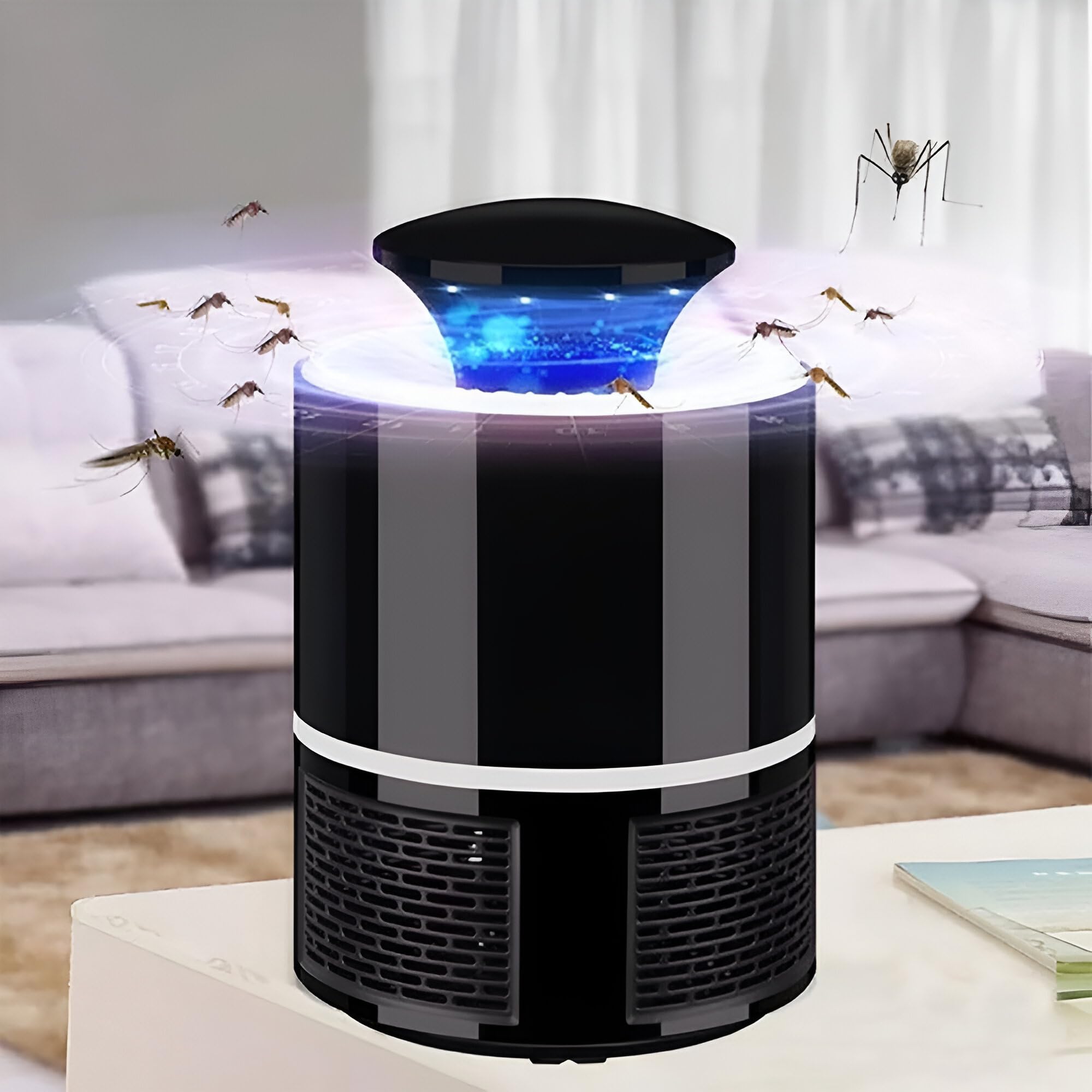 Cicha lampa przeciw komarom UV ssąca USB elektryczna pułapka na komary z pojemnikiem zapobiegającym ucieczce