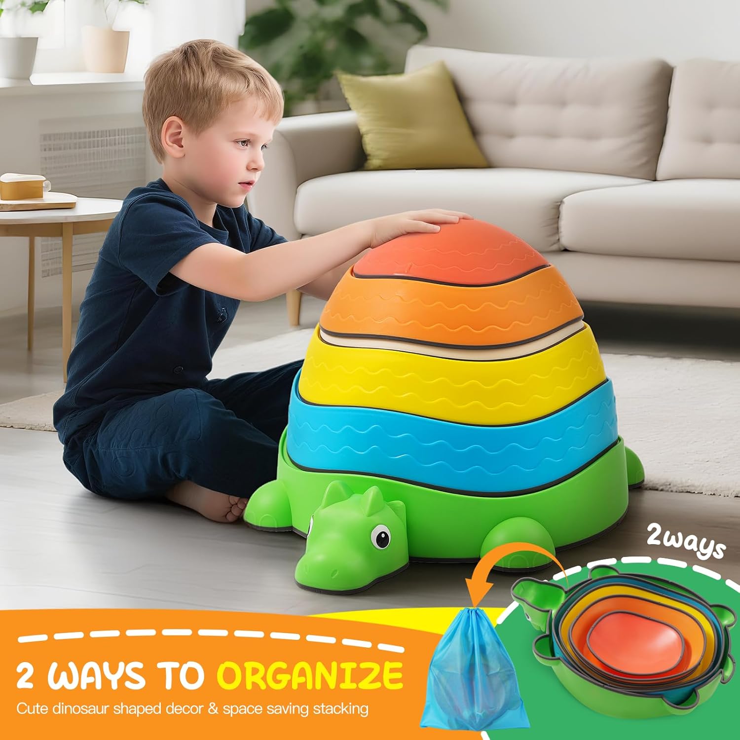6pcs Stepping Stones for Kids,Toddler Stepping Stones for Balance & Motor Skills - Kids Stepping Stone Indoor & Outdoor Activity Set,Colorful Dinosaurs Sensory Balance Stone for Ages 3+