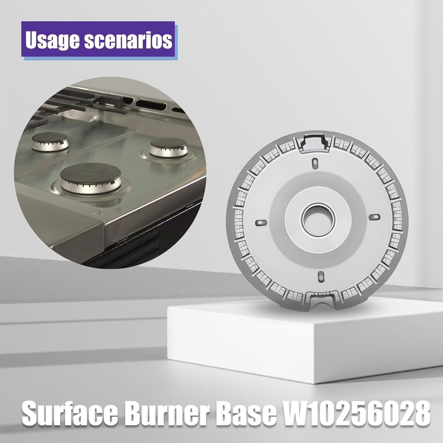 Surface Burner Base Replacement for Whirlpool Gas Range Replace WPW10256028 W10256028 Stove Burner Base