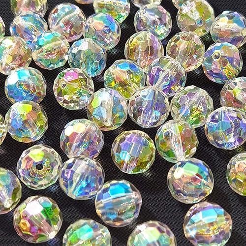 Miniatura 9 de Mixto Lots Brillante AB Color Acrílico Faceted Bead DIY Beading Hairband Pulseras Collar Artesanía Embelishment (Transparente AB)