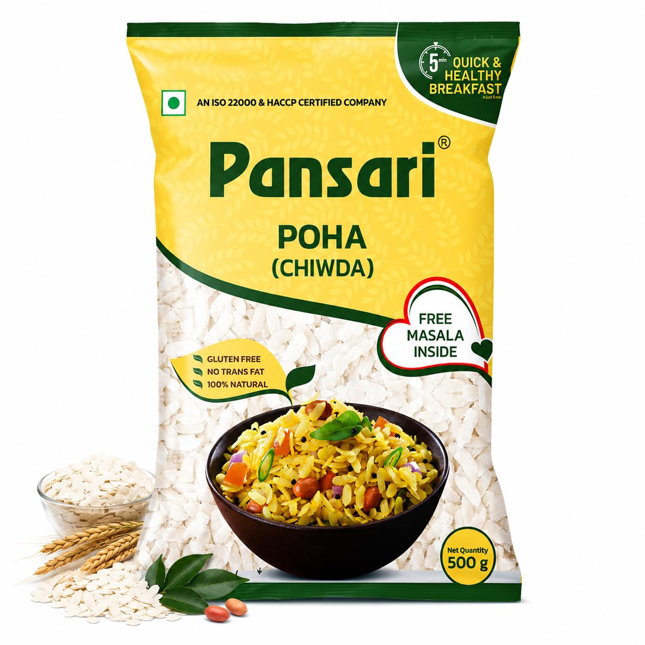 Pansari Thick Poha with Free Poha Masala – Ready to Cook Chiwda | Traditional Indian Breakfast | 500g (Pack of 1)-image-41