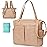 MOMINSIDE Diaper Bag Tote, Leather Diaper Bag Backpack with 14 Pockets, Convertible Baby Bag for Boys Girls, Baby Registry, Changing Pad, Large 4 Insulated Pockets (Camel)