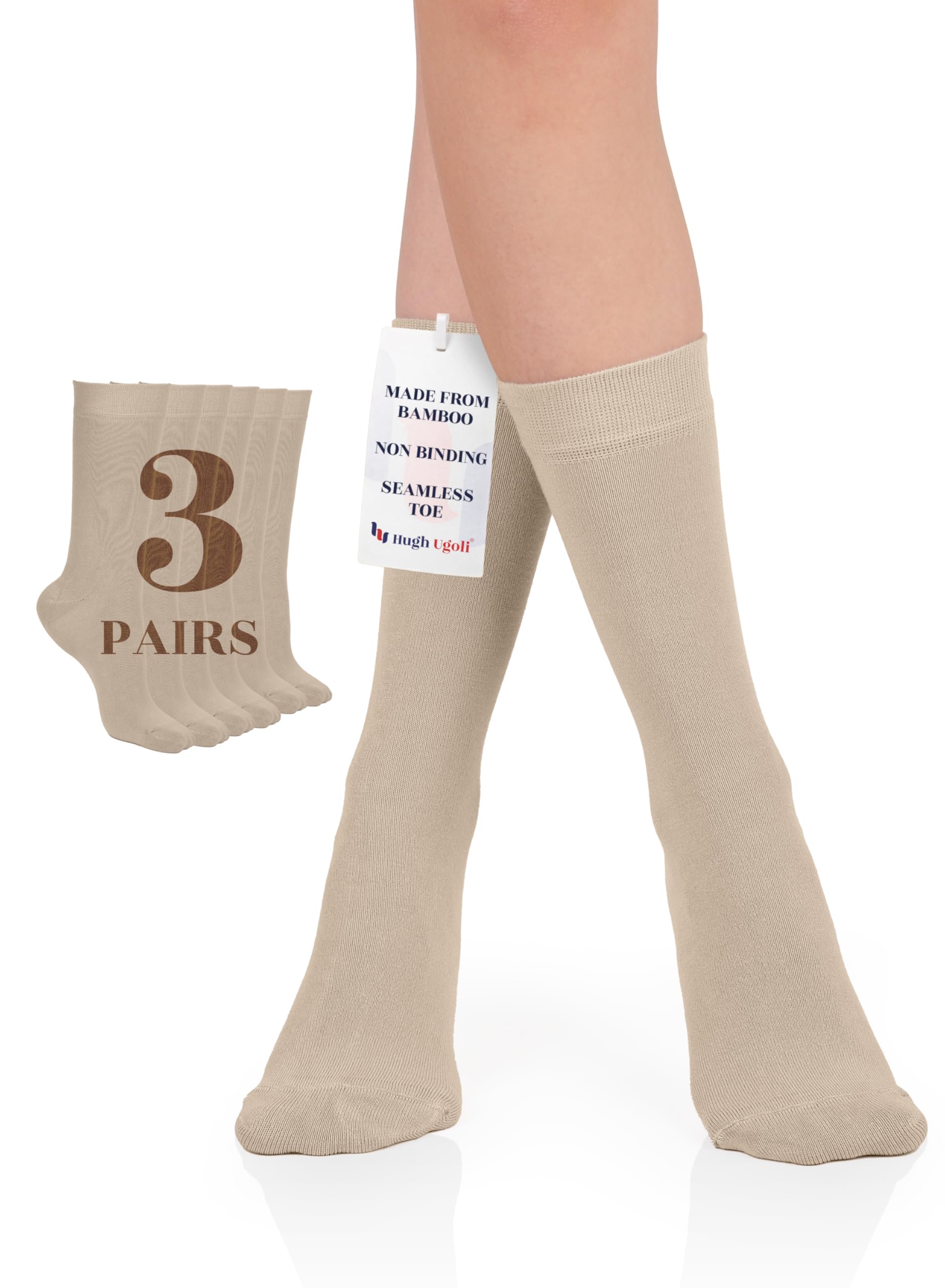 Women Rayon Dress Socks, Extremely Soft Thin Crew Socks for Business, Trouser & Casual, Non-Binding & Breathable