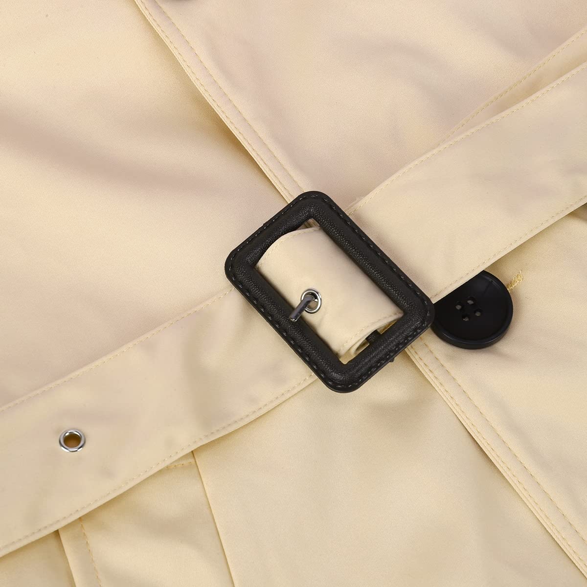 Herren Zweireihiger Trenchcoat mit Gürtel Revers Lang Mantel Business Jacke Frühling Übergangsjacke