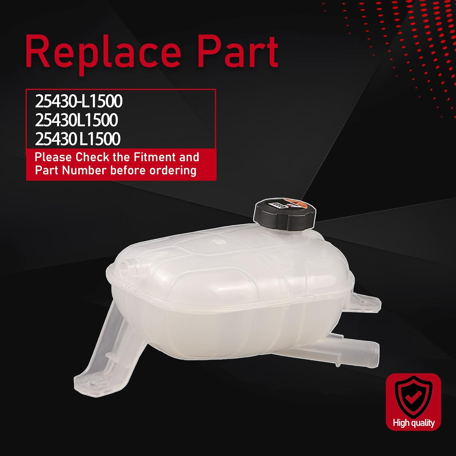 25430-l1500 coolant radiator reservoir tank with cap compatible with 2020-2025 hyundai sonata 2025 kia k5 2.5l replaces 25430l1500 25430 l1500