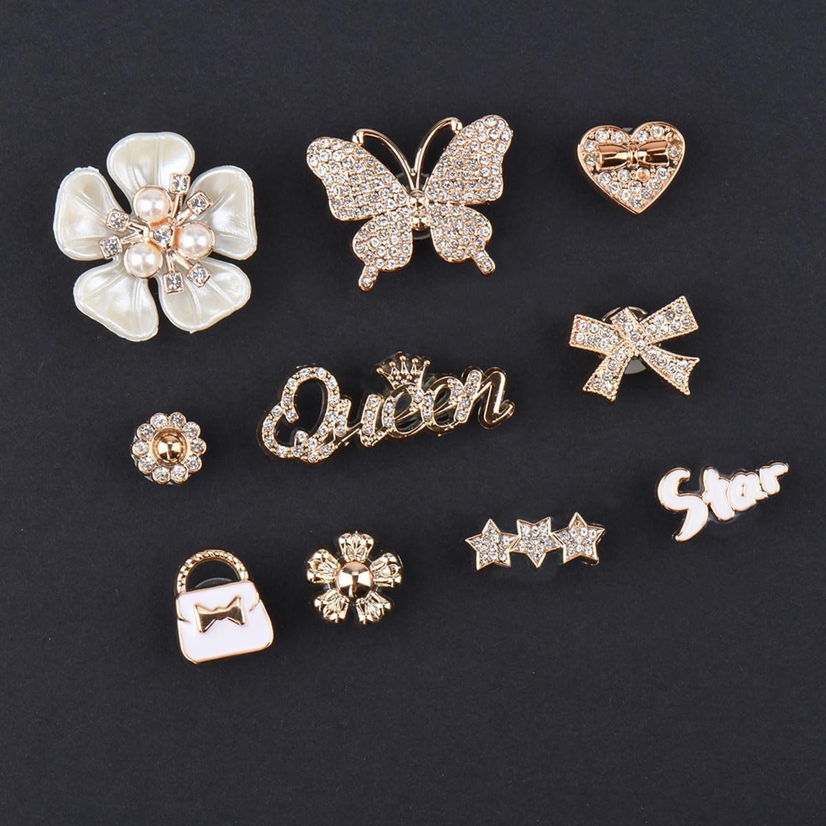 Bling Shoe Charms Cute Shoes Decorations for Women Pearl Chains Pink Shoe Accessories Flower Shoe Charm DIY Own Style image 3