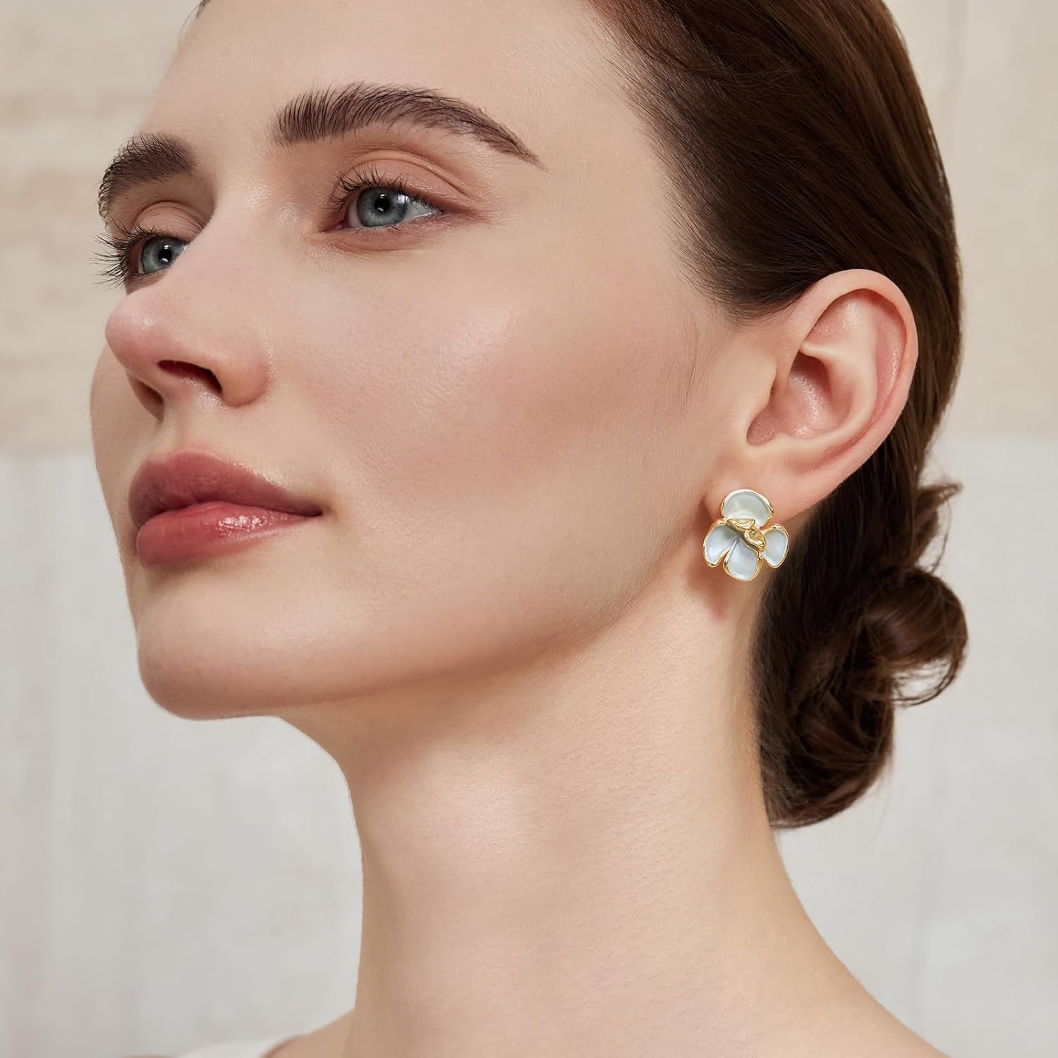 Cicy Bell Flower Earrings for Women 14k Gold Plated Boho Petal Statement Stud Earrings Trendy Jewelry Gifts - Image 5