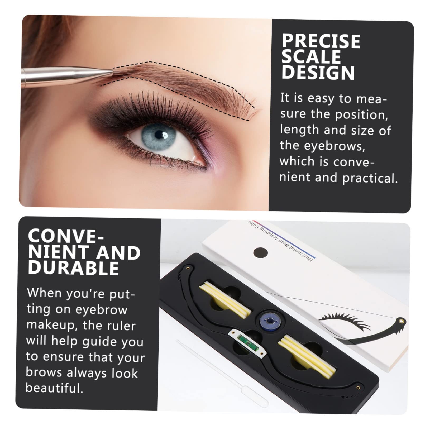 POPETPOP 5 Pz Livello Ausiliario Del Del Sopracciglio Righello Per Sopracciglia Microblading Adesivo Misura Sopracciglia Strumento Rifinitura Delle Sopracciglia Metallo