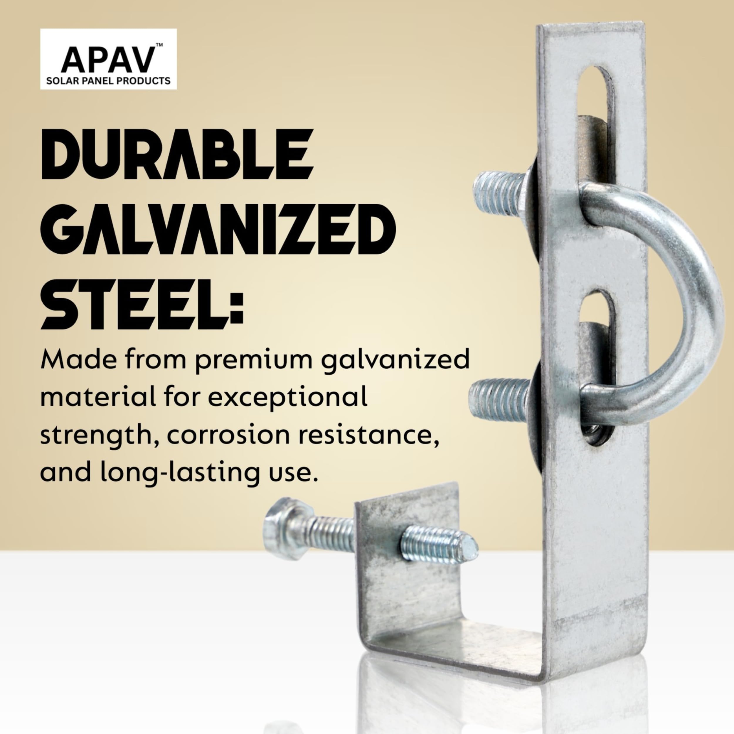 APAV Solar Panel Cleaning Hanger Clamp 1/2 Inch, Galvanized Material, Easy Installation, Fits All Solar Panel Frames, Durable Support for Plumbing Pipes and Efficient Cleaning ((Pack of 10)) - Image 5 thumbnail