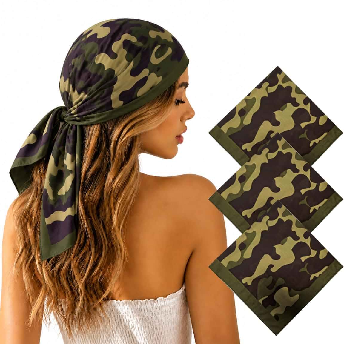 Junvena Extra Large Bandana 100% Cotton,27 Inch Soft Thin Breathable Cotton,27x27 Inch Oversized. Fits Large Heads as Head Scarf,Headband, Hair Wrap for Men& Women