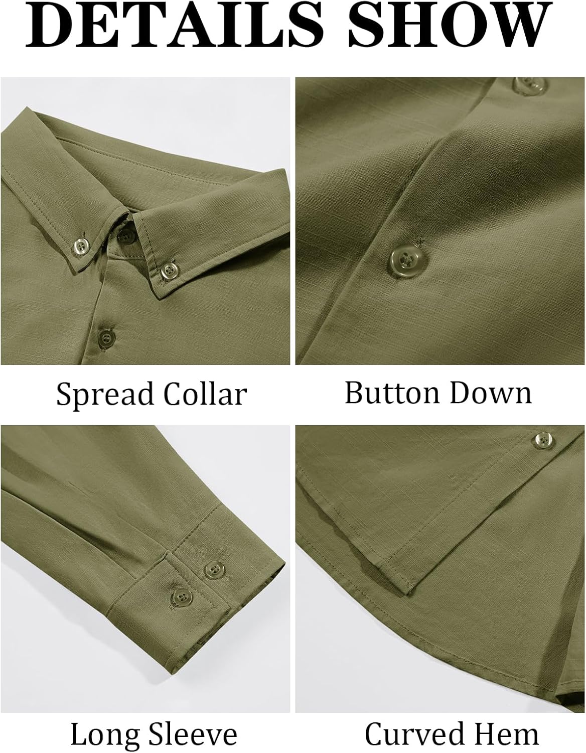 Runcati Mens Button Down Shirt Cotton Linen Casual Long Sleeve Shirts Collared Hippie Beach Tops - Image 5