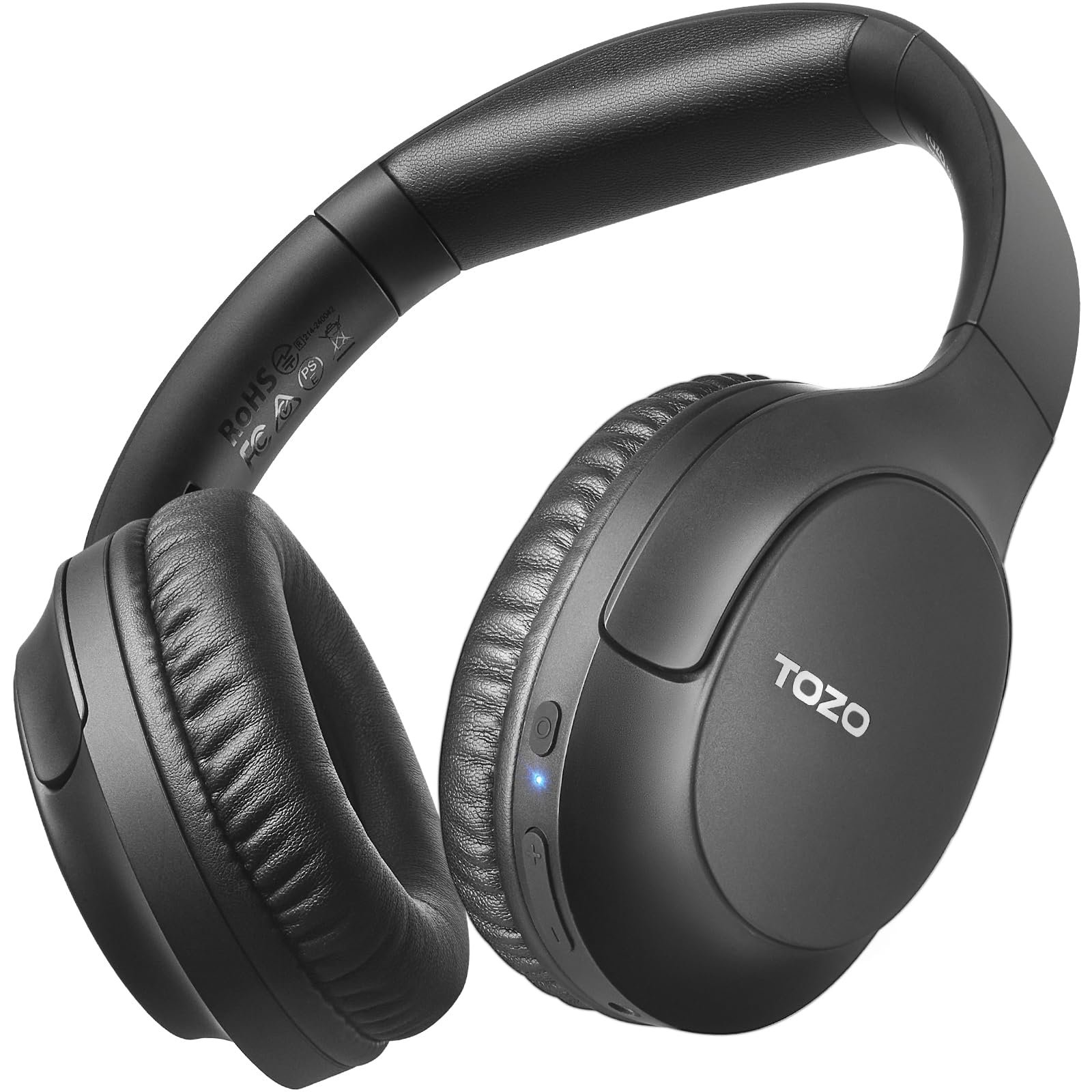 TOZO HA1 Bluetooth Headphones Over Ear with Powerful Bass, Wireless Headphones with 70H Playtime and a Foldable Design, ENC Call Noise Cancelling, Bluetooth 5.4, Customisable EQ Settings via App