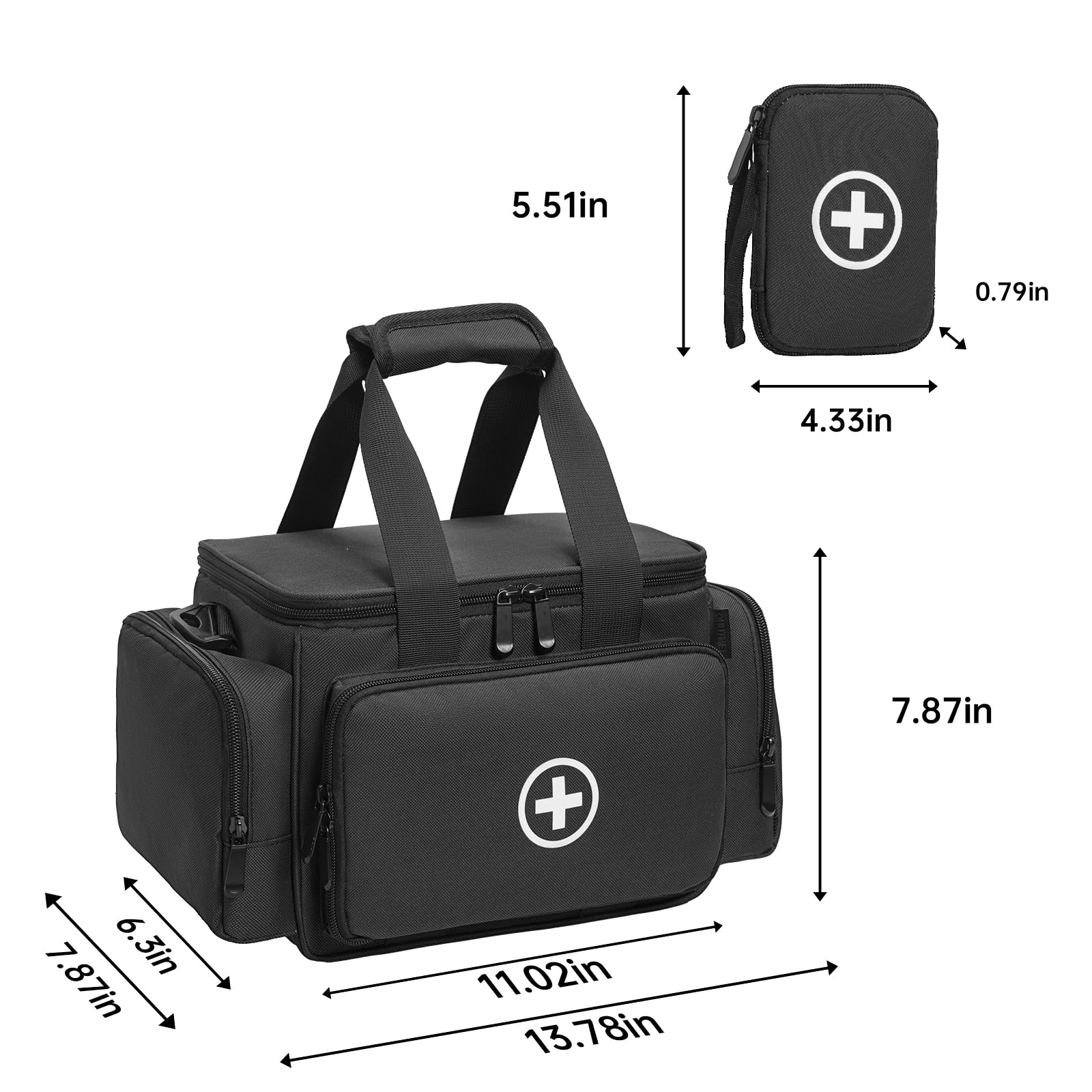 AKOZLIN Bolsa de suministros médicos portátil grande (vacía), bolsa de primeros auxilios para enfermera/profesional, adecuada para médicos generales, cuidado del hogar, viajes o eventos de emergencia