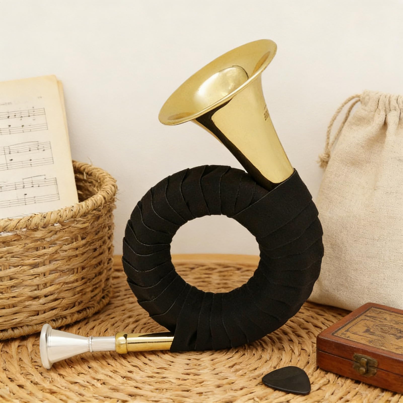 Francese con Supporto Strumento Musicale Tascabile | Corna da Tavolo con Supporto per Eventi all'Aperto, Viaggi, Esibizioni, Principianti, Amanti della