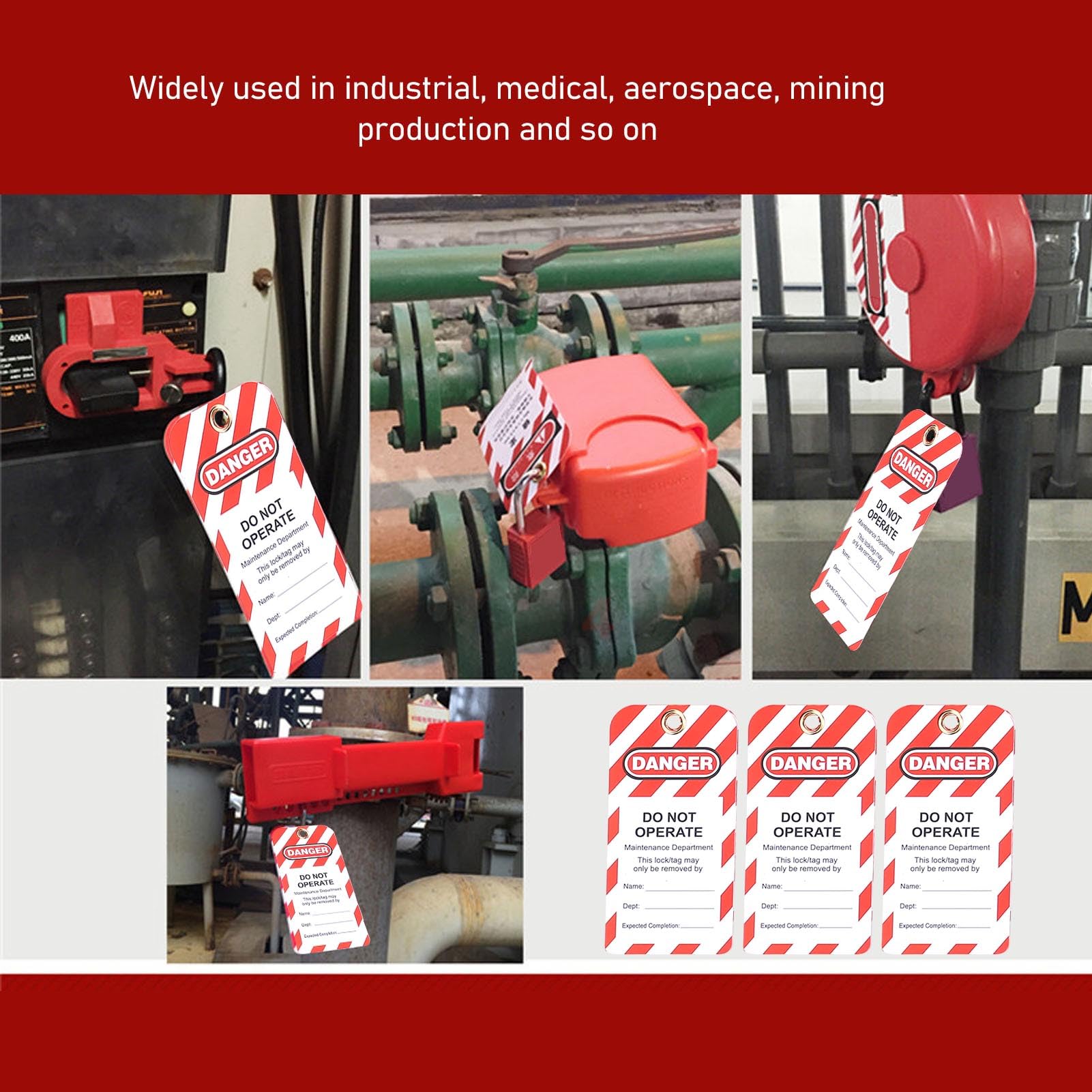 Jiawu Kit de Etiquetado de Bloqueo, Kit de Etiquetado de Bloqueo Eléctrico Resistente que Cumple con OSHA, de de Industrial con Cerrojos de Múltiples Cerraduras y de Cable para Seguridad Industrial