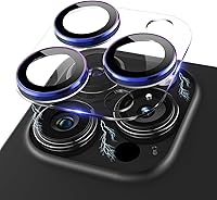 Vista 19 de Protector de lente de cámara con purpurina compatible con iPhone 15 Pro/iPhone 15 Pro Max, acrílico transparente y anillo de aleación de aluminio