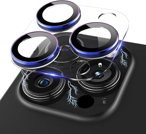 Miniatura 66 de Protector de lente de cámara compatible con iPhone 15 Pro/iPhone 15 Pro Max [metal de cobertura completa] Pantalla de vidrio templado 9H, cubierta