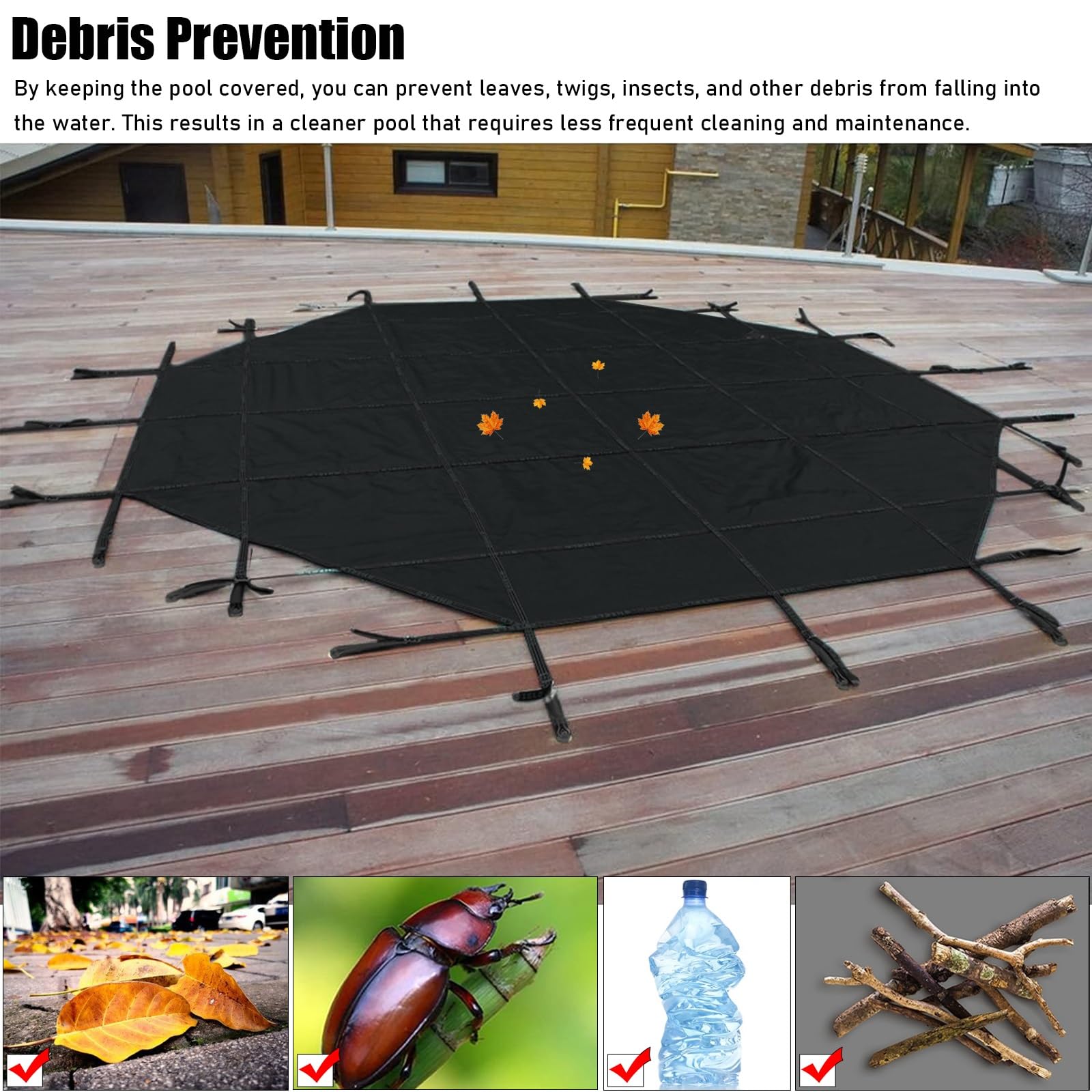 Telo Copertura Piscina Invernale Copertura Per Piscina Per Impieghi Gravosi Inverno Maglia Di Sicurezza Per Piscina Interrata Rotonda, Foglie Nette Cani / Bambini Panno Anti-annegamento, Buona Permeab