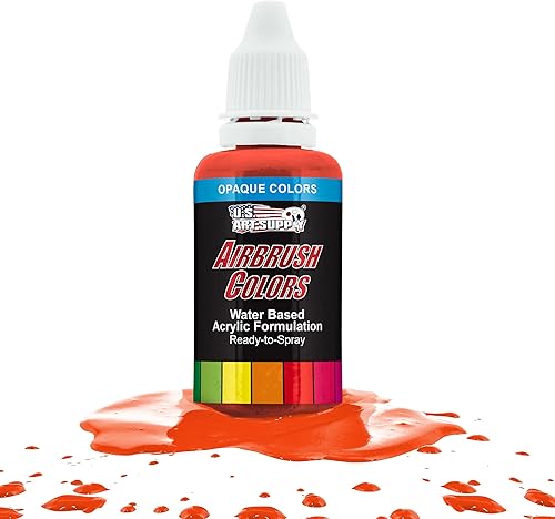 Miniatura 23 de U.S. Art Supply Pintura acrílica para aerógrafo de color morado oscuro, lista para rociar, botella de 1 oz, colores no tóxicos a base de agua de