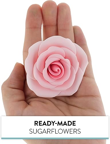 Miniatura 7 de Global Sugar Art Arbusto rosa rosa azúcar pastel flores grandes, alambre grande, 8 unidades por Chef Alan Tetreault