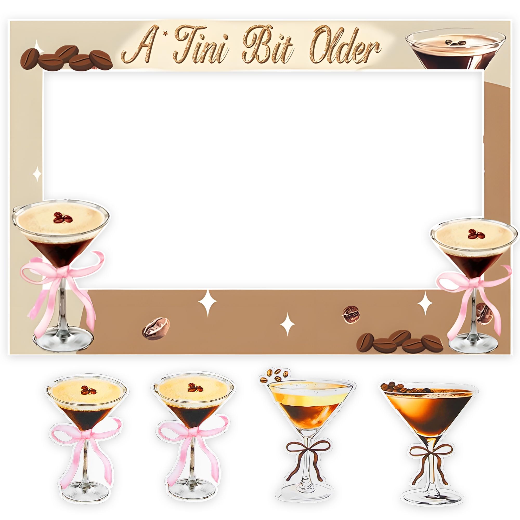 Décorations Espresso Martini anniversaire cadre photo pour fête adulte