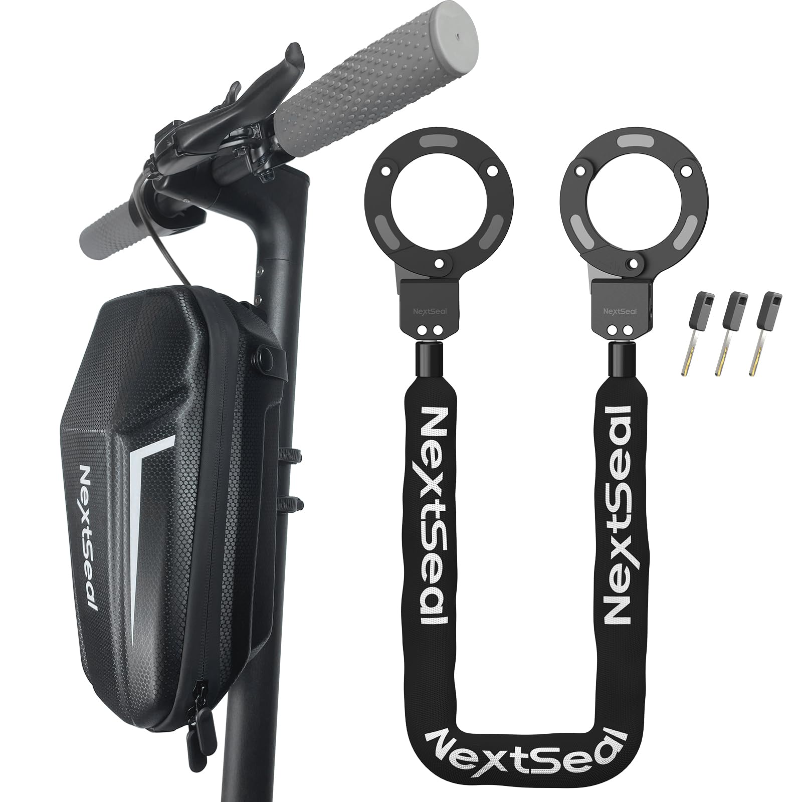 Antivol Velo, Antivol Trotinette Electrique, Portabilité Cadenas de Bicyclette avec Clé avec Sac de Rangement, 6mm Antivol Chaîne de Sécurité pour Trotinette Electrique, Vélo