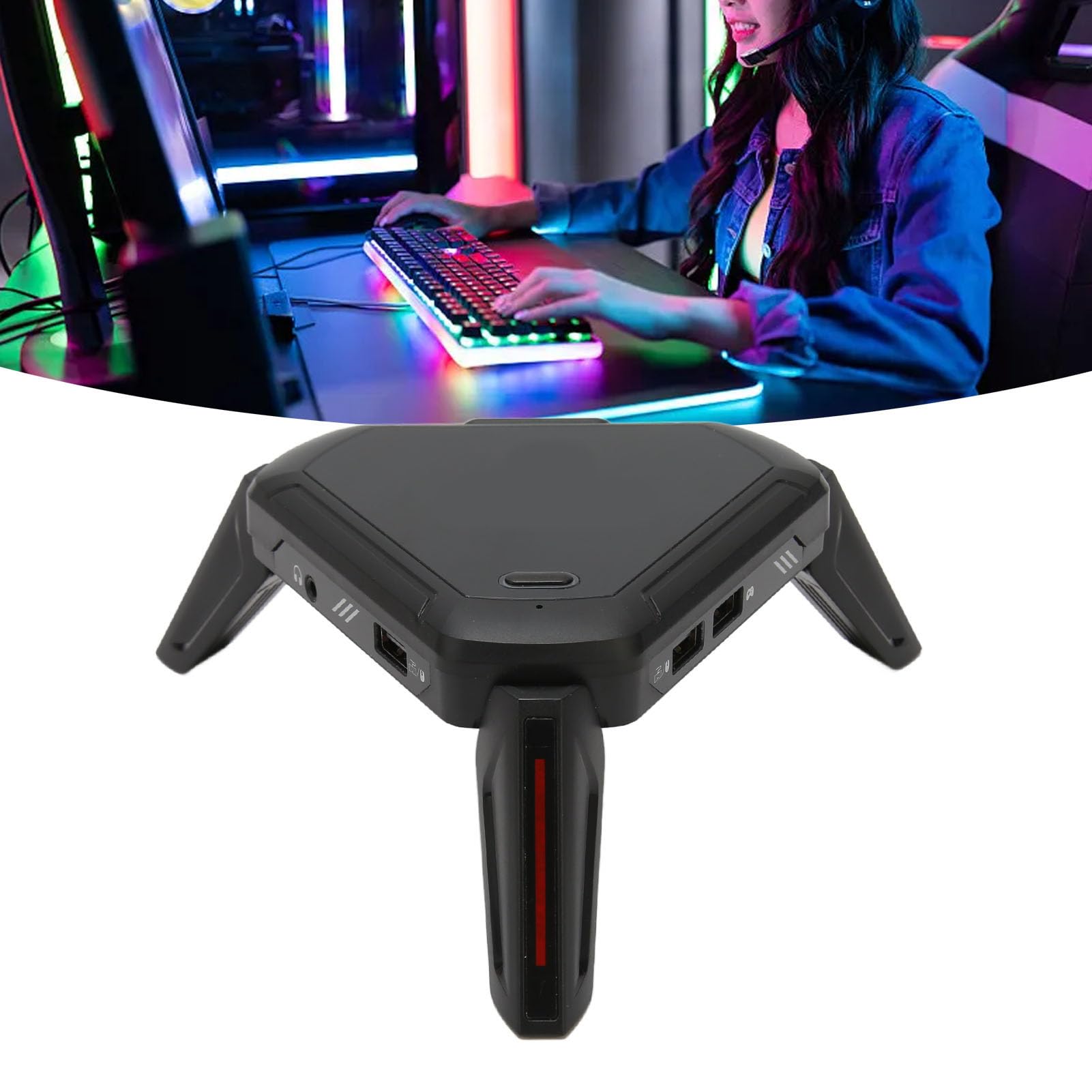 Convertitore Mouse Tastiera, Plug and Play Accurato Impostazioni Personalizzate Convertitore Mouse Tastiera Gaming ABS Effetto di Illuminazione Colorato RGB per Console di Gioco