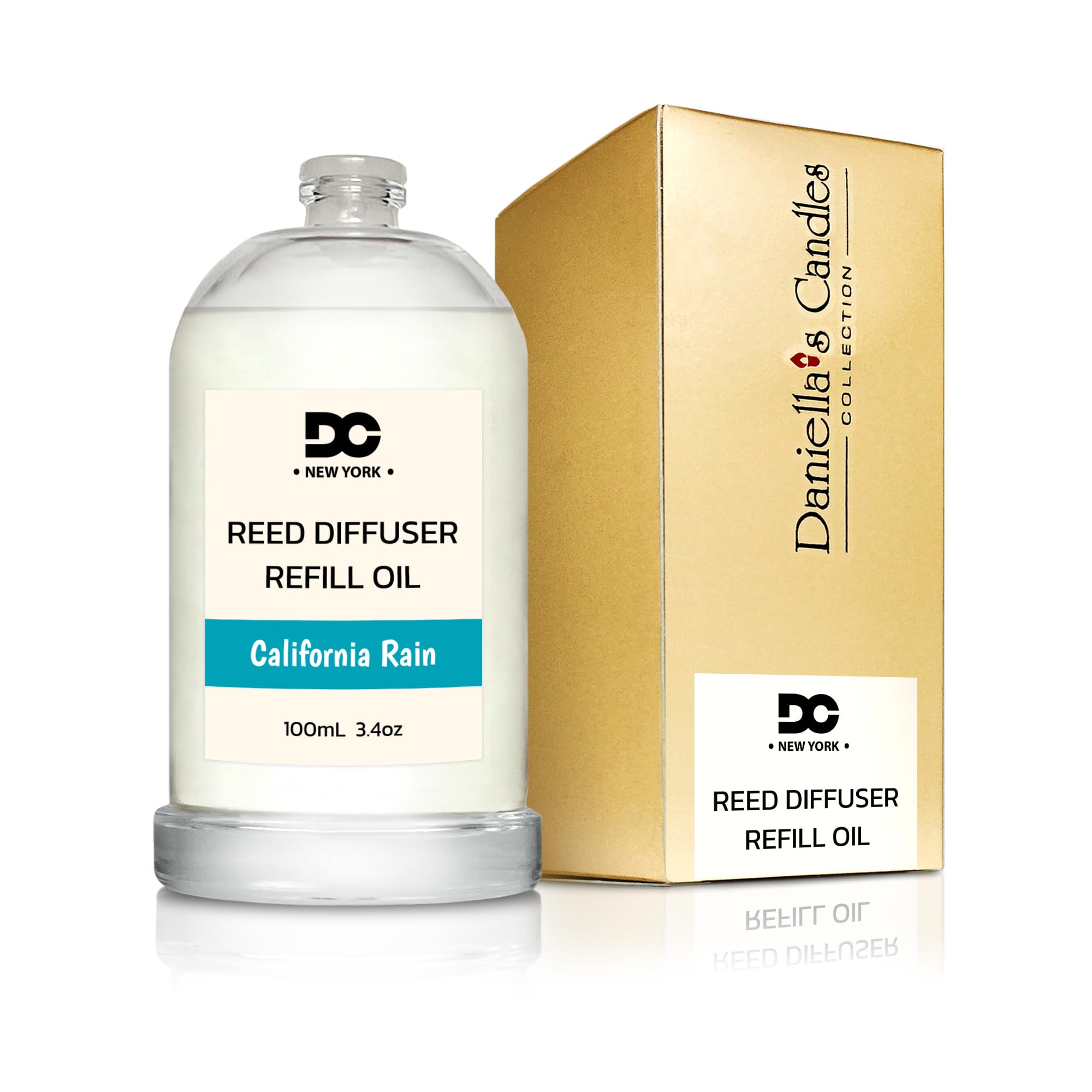 Daniella's Candles California Rain Reed Diffuser Refill Oil, 3.4oz/100ml, Premium Fragrance Oil, Home Fragrance, Long Lasting, Oil for Reed Diffuser