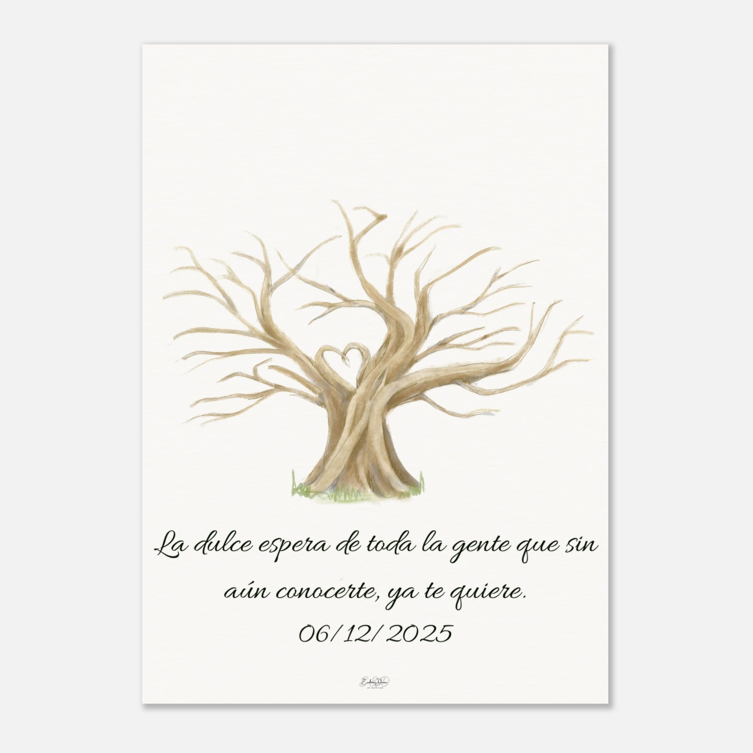 Árbol de huellas para bodas y comuniones | Lámina A3 personalizada para firmas de invitados | Libro de firmas original y recuerdo único | Decoración elegante para celebraciones | Sin marco