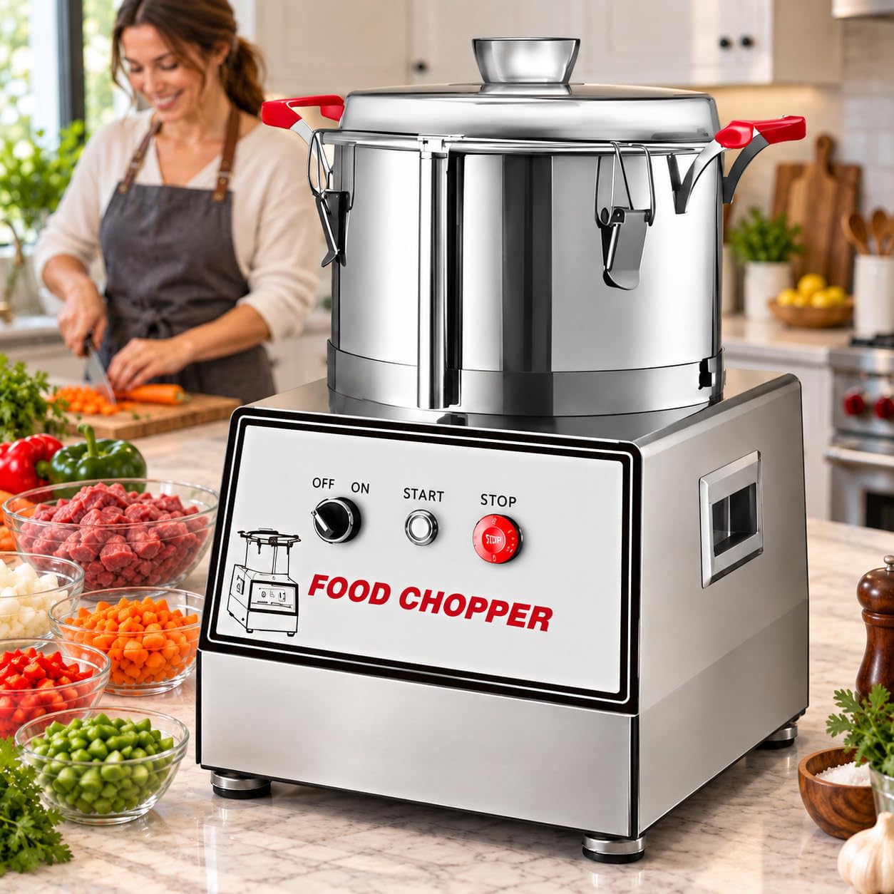 Robot da Cucina Professionale, Tritatutto per Carne e Verdure 5L